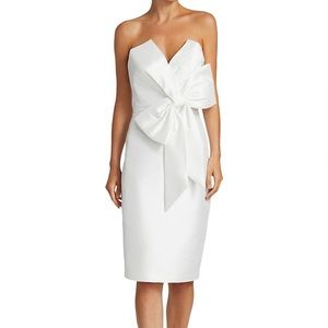 Badgley Mischka white bow dress